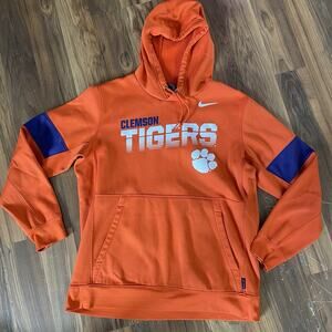 Nike Dri Fit On Field NCAA Clemson Tigers Men’s Large Long Sleeve Hoodie Orange